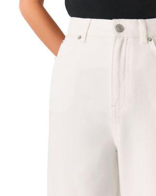 Petites Authentic Barrel Leg Jeans in White Product Image