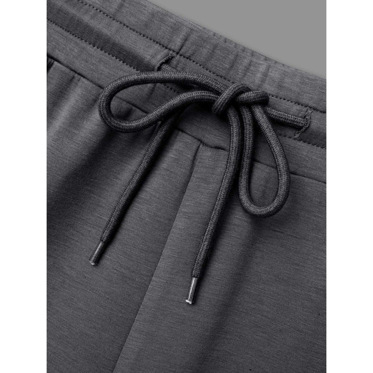 Plus Size Supersoft Essentials Solid Drawstring Pants Women DimGray Casual Loose Mid Rise Everyday Pants BloomChic 30/6X Product Image