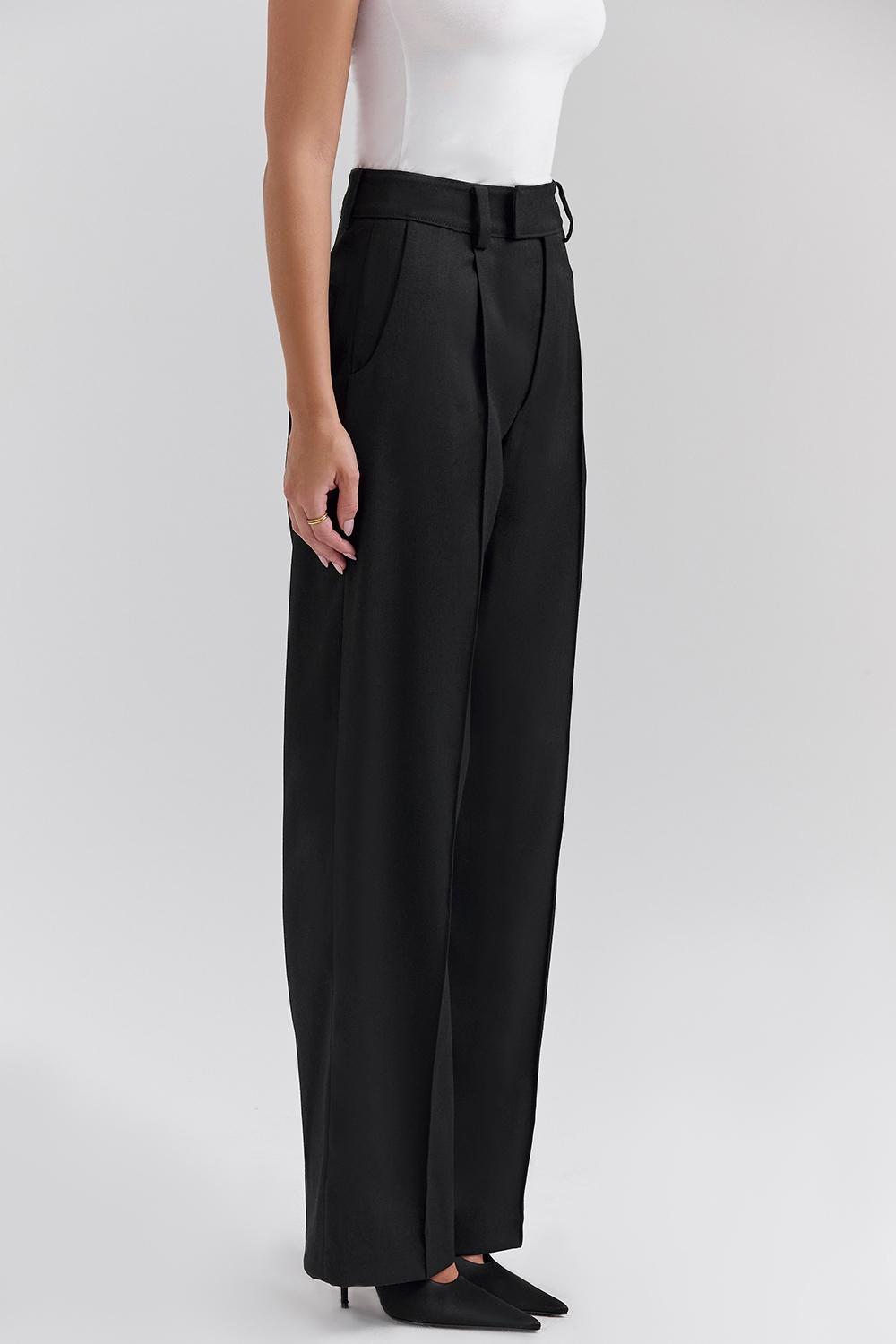 Hayden  black wide leg high waist tailored trousers Product Image
