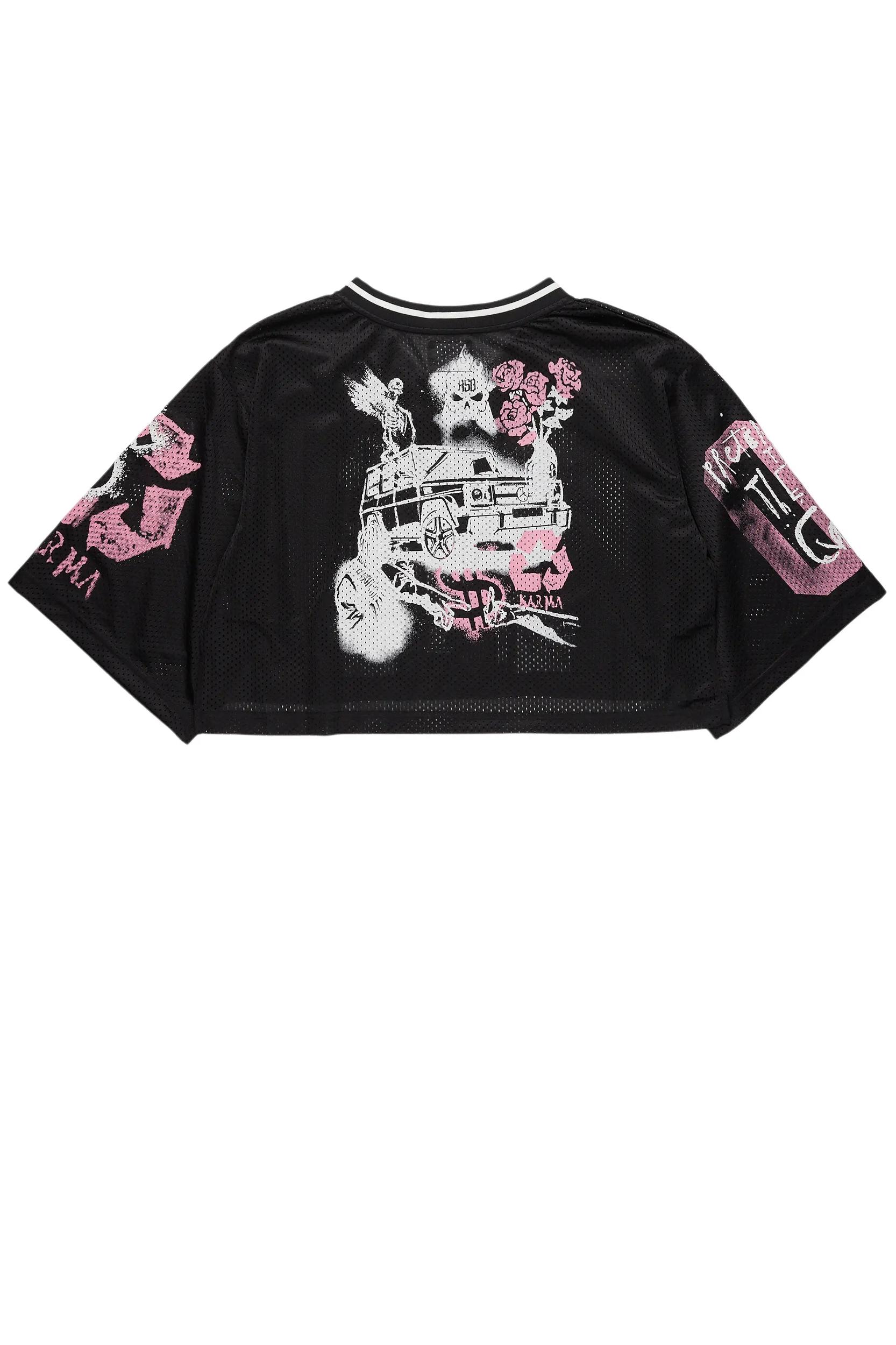 Riana Black Mesh Jersey Female Product Image