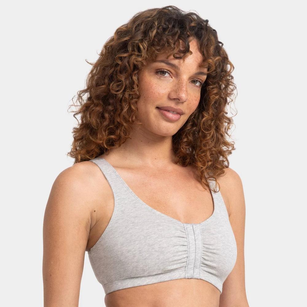 Fruit of the Loom Women's Unbelievably Soft Cotton Front-Close Bra - Gray S Product Image