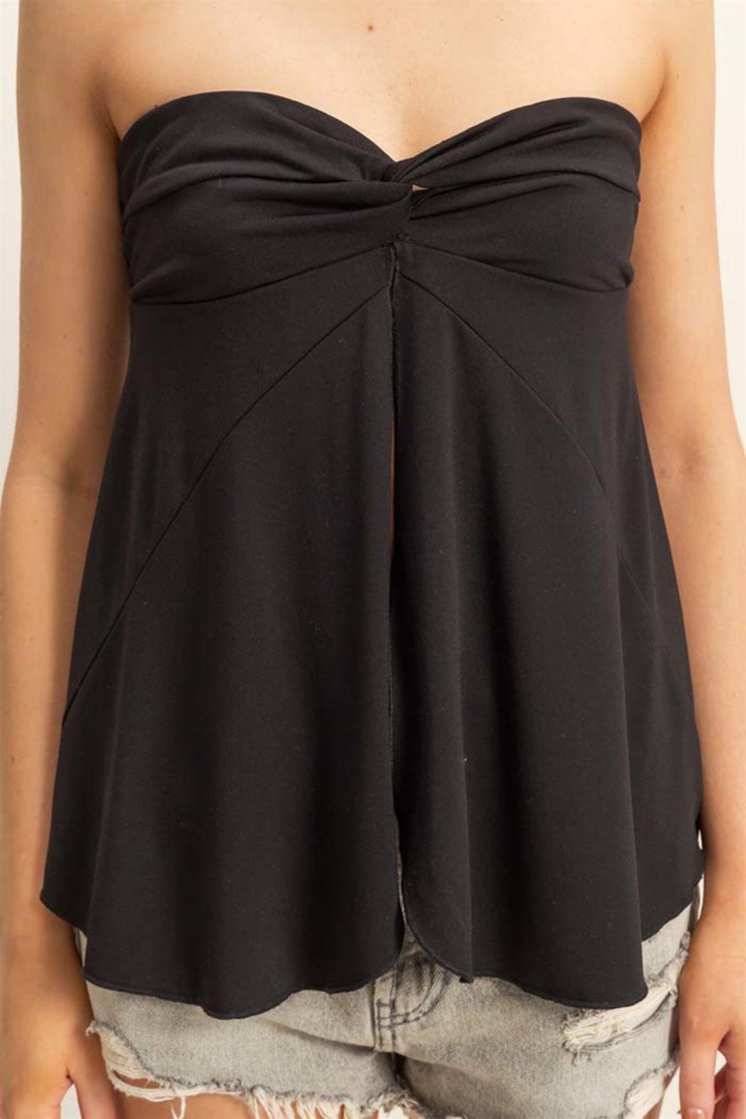 Knit Strapless Open Front Tube Top Product Image