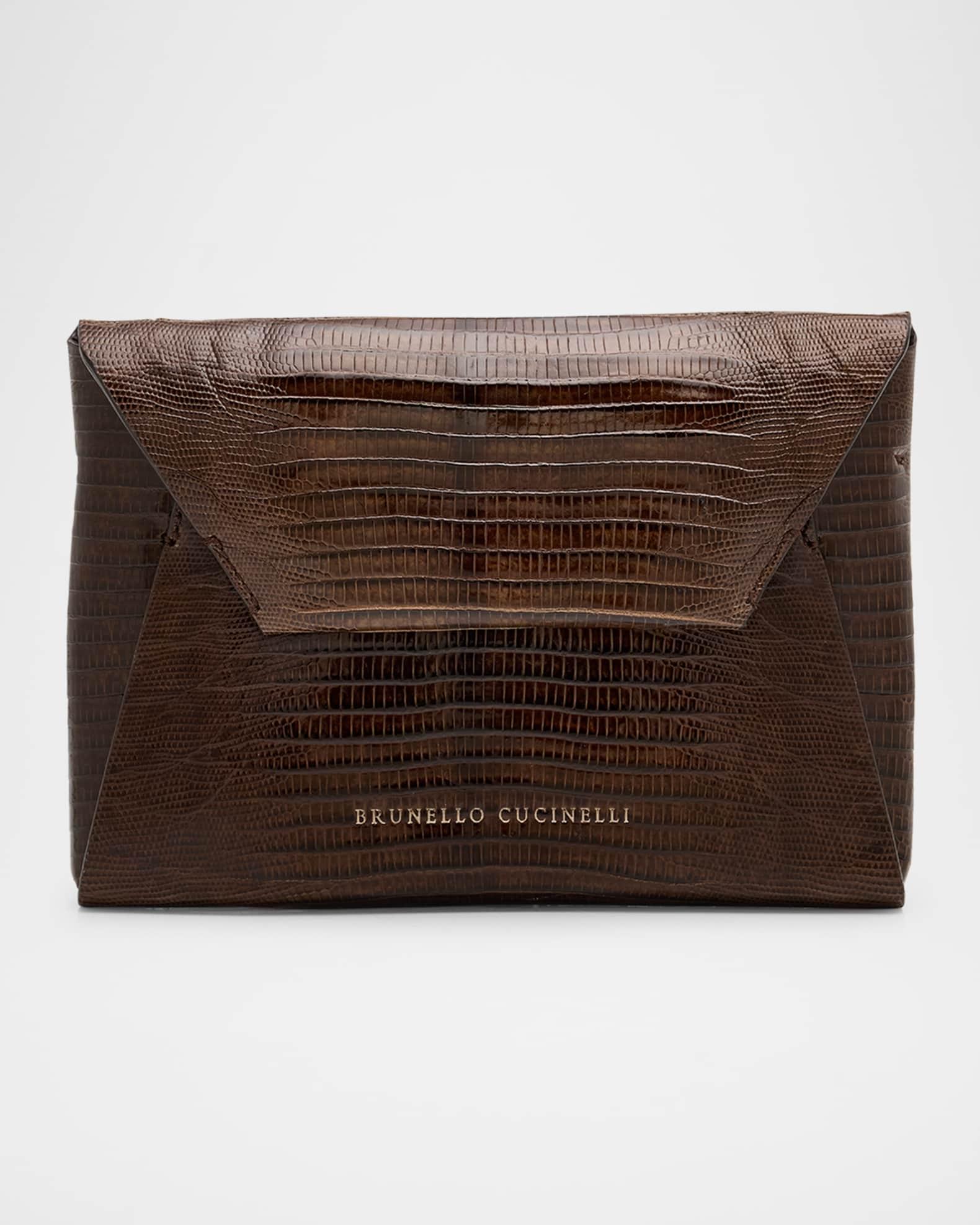 Envelope Flap Lizard Clutch Bag Product Image