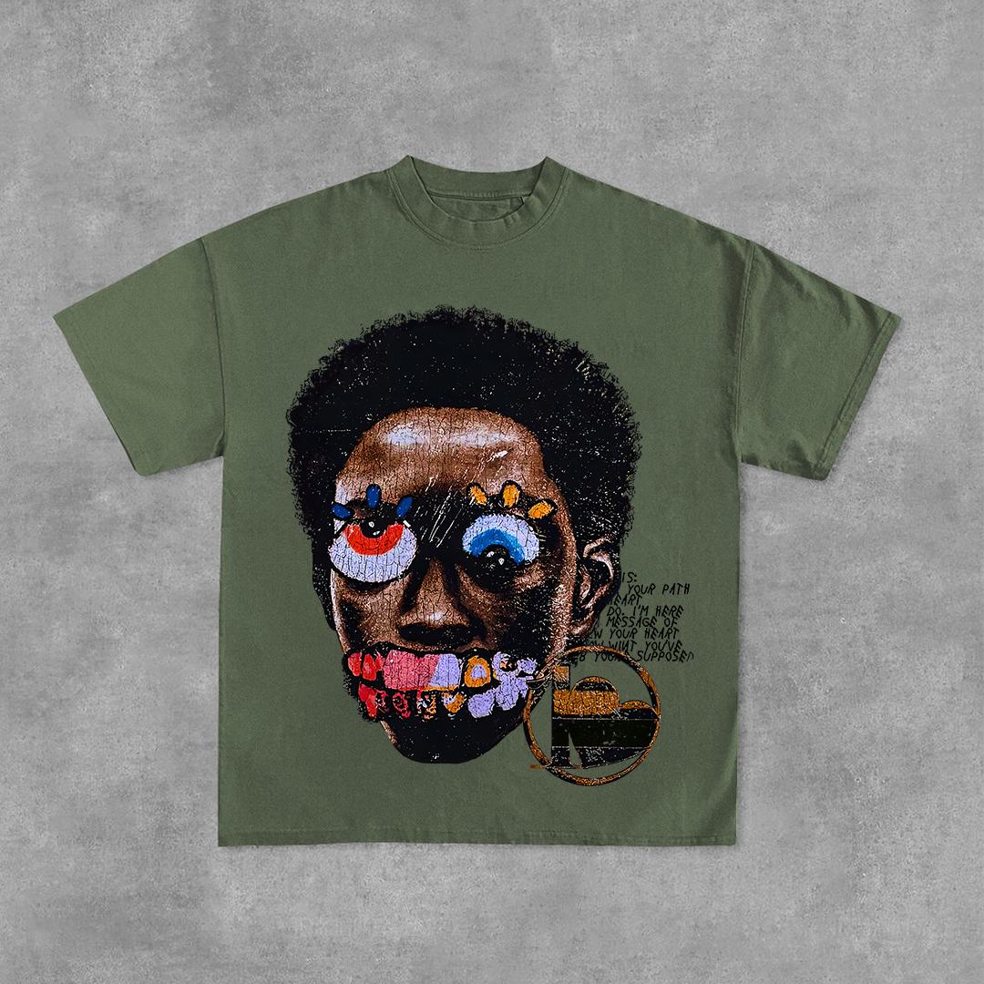 Vintage Madness Print Graphic Street Basketball T-Shirt Product Image