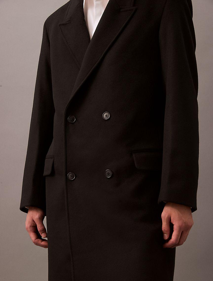 Double-Breasted Brushed Wool Blend Coat Product Image