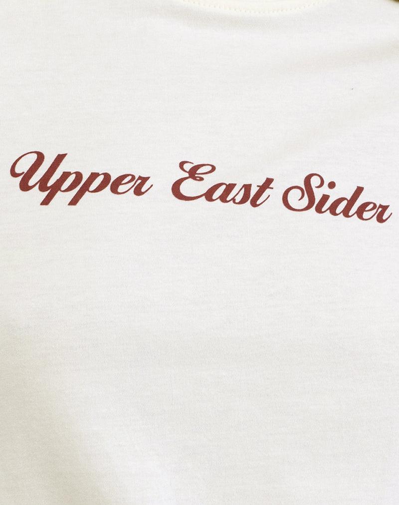 Saki Tee in Ivory with Upper East Sider Print Female Product Image