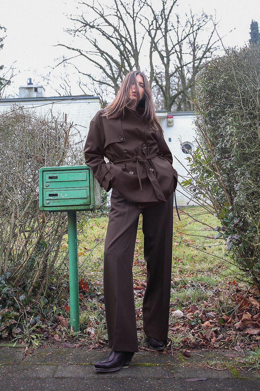 Wide High Waist Suit Pants Product Image