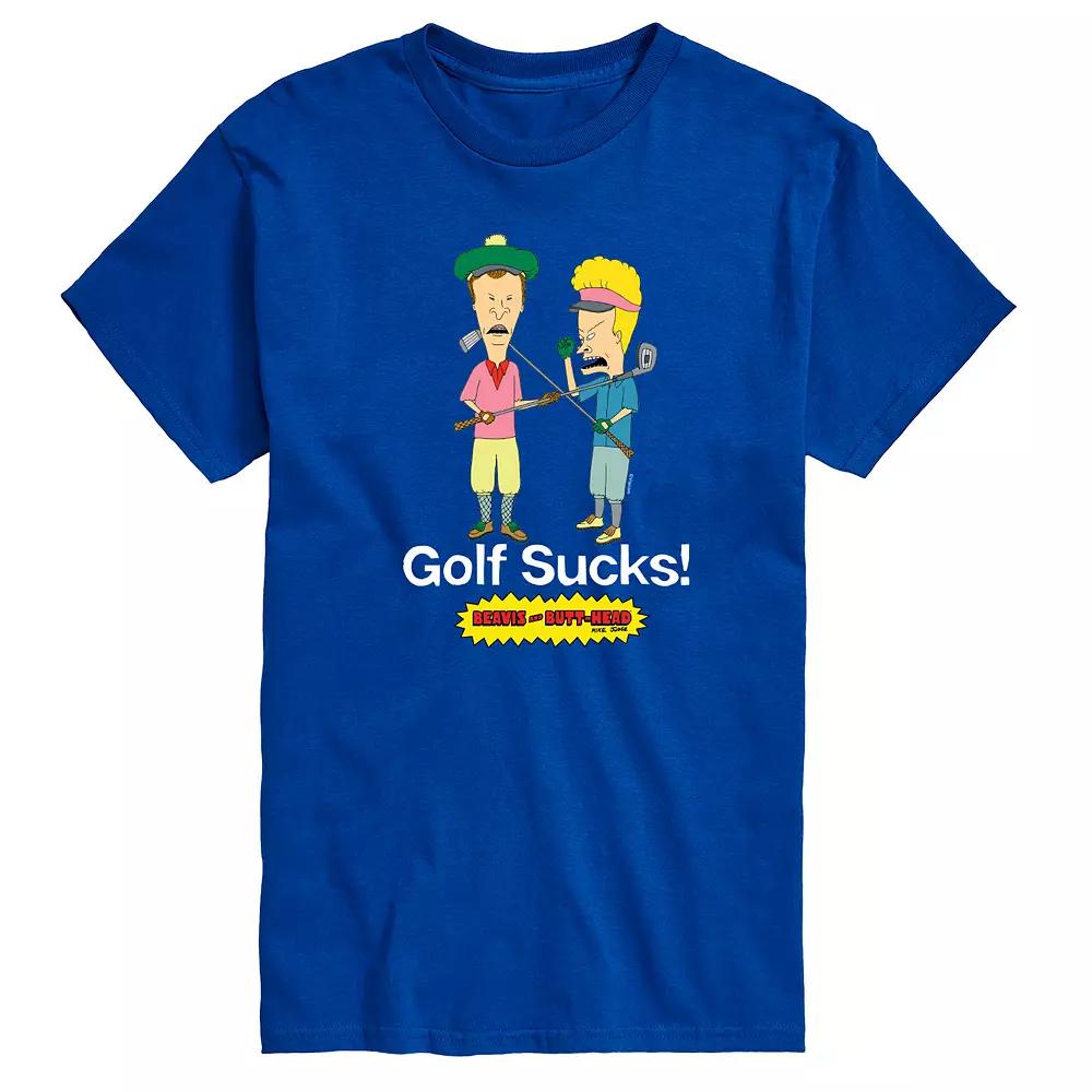 Men's Beavis & Butthead Golf Sucks Graphic Tee,  Product Image