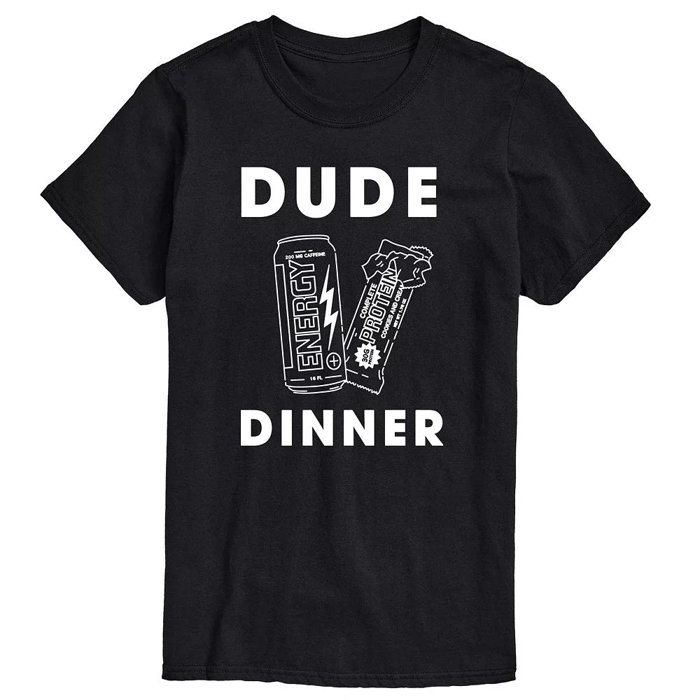 Men's Dude Dinner Energy Drink Protein Bar Graphic Tee,  Product Image