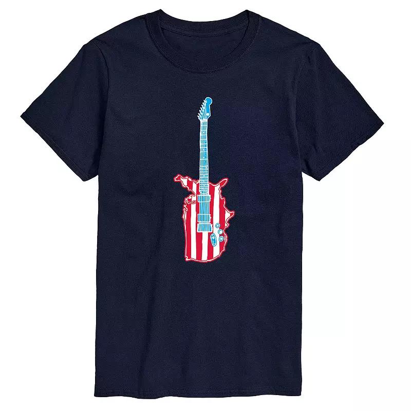 Big & Tall USA Guitar Tee, Mens Blue Product Image
