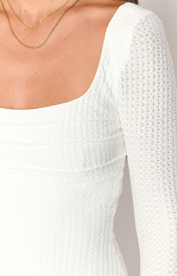 Marcus White Long Sleeve Mini Dress Product Image