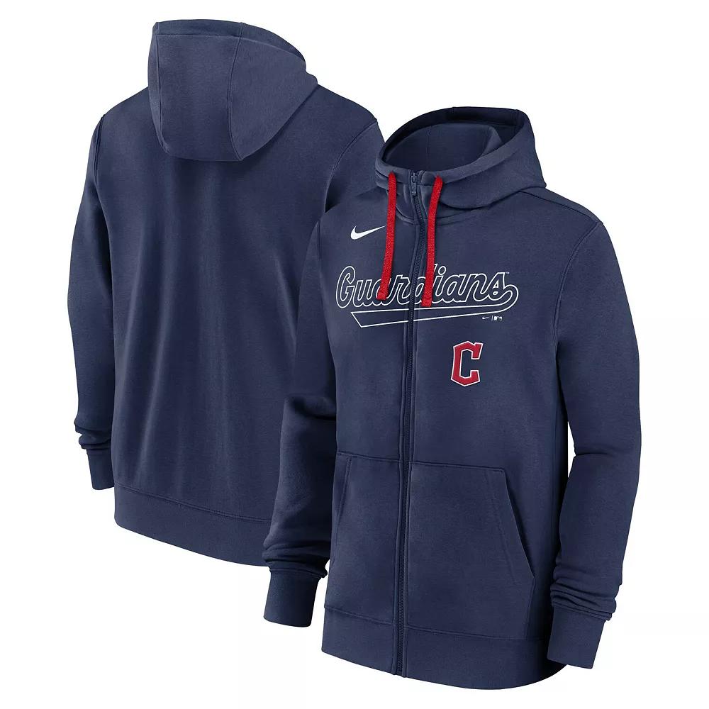 Men's Nike Navy Cleveland Guardians Knockout Script Full-Zip Hoodie,  Product Image