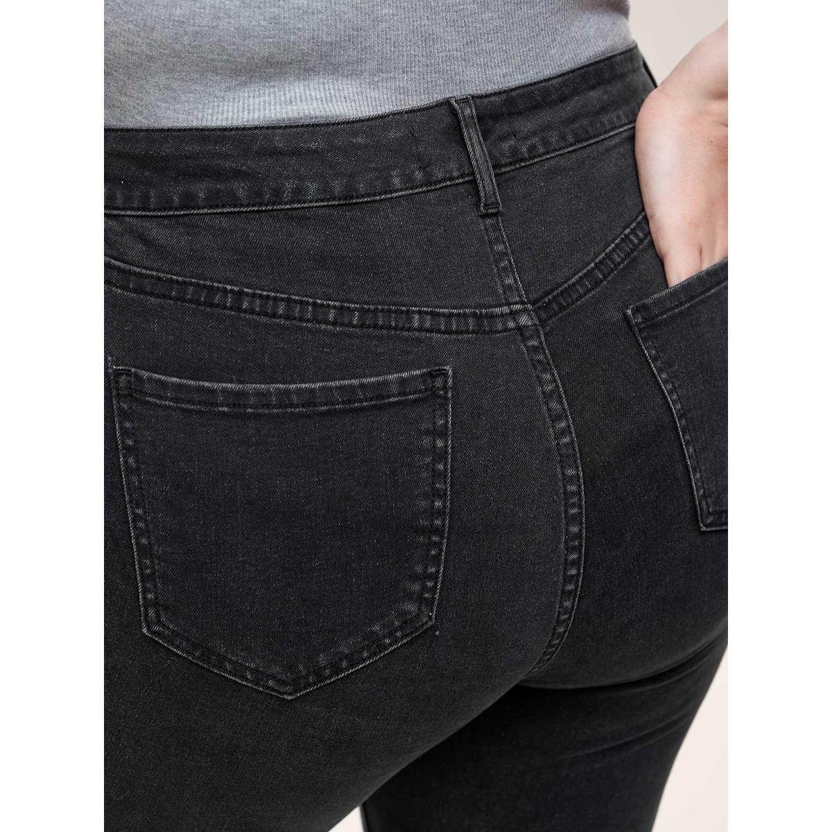 Plus Size Stretchy Classic Bootcut Mid-Rise Jeans Women Denimblack Medium stretch Slanted pocket Jeans BloomChic 18/2X Product Image