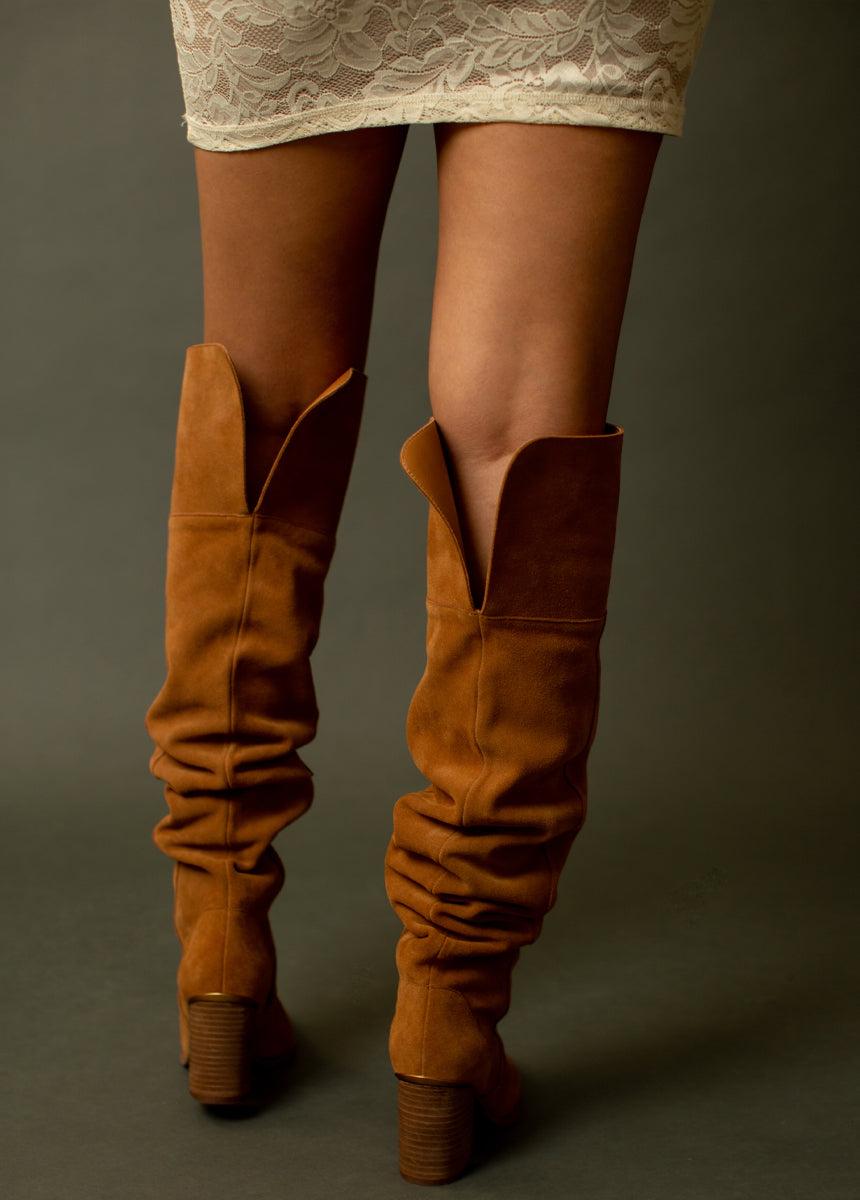 Nyra Slouch Boot in Warm Camel Female Product Image