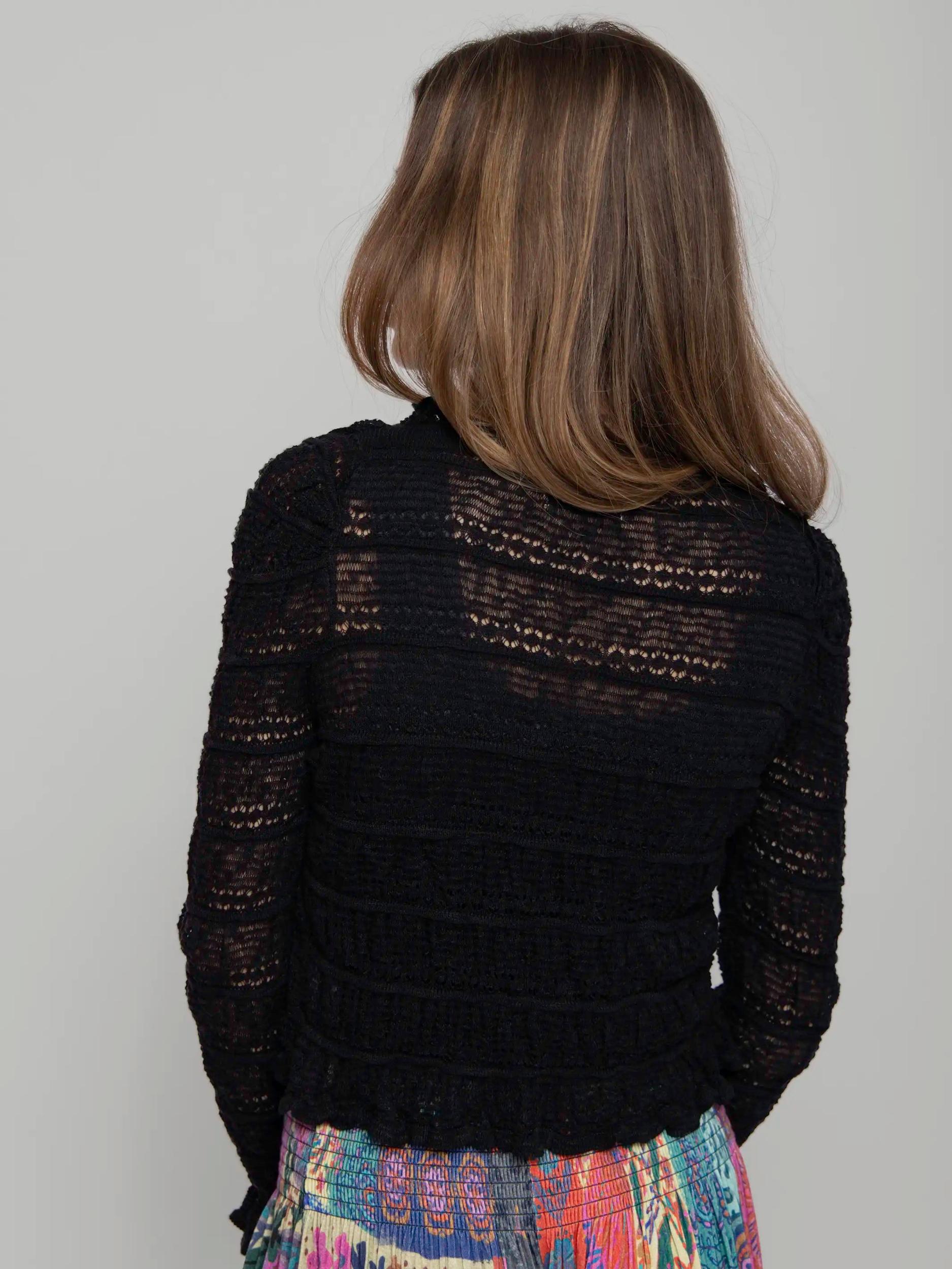 Juliet Ruffle Sweater Top - Slate Product Image