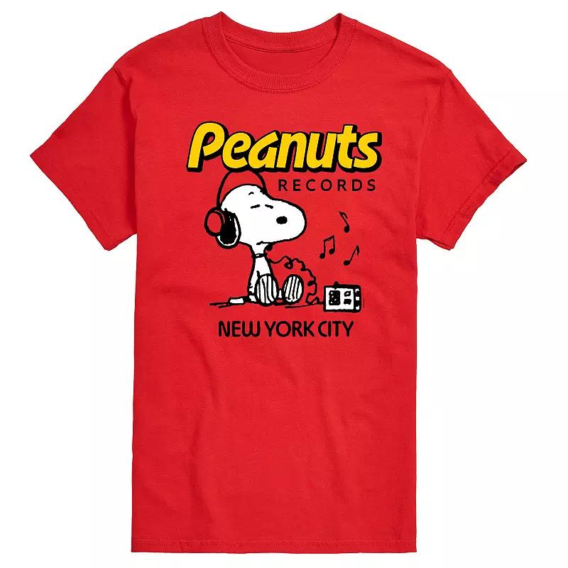 Men's Peanuts Records Snoopy Headphones Graphic Tee,  Product Image