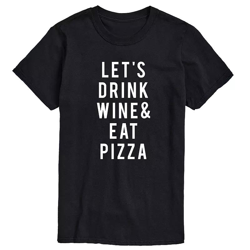 Men's Lets Drink Wine And Eat Pizza Graphic Tee,  Product Image