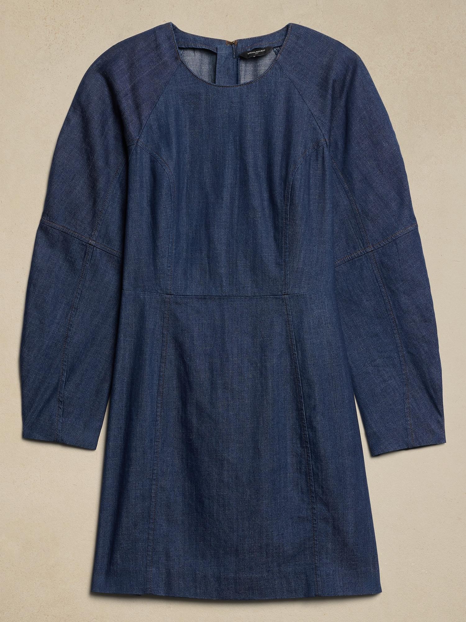 Contoured Denim Mini Dress Product Image
