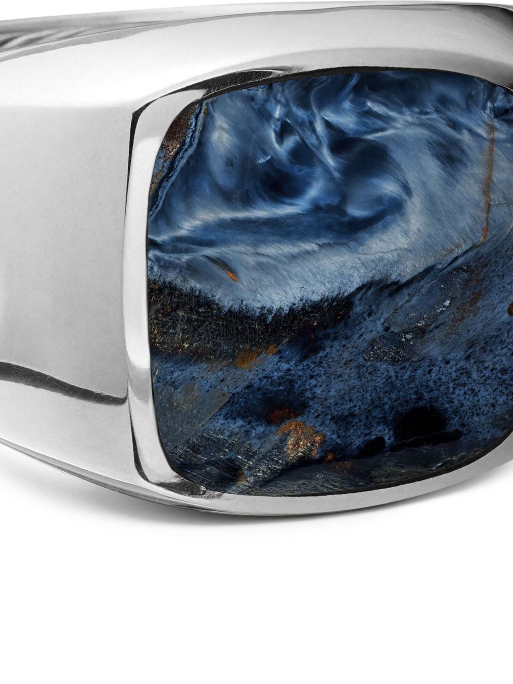 sterling silver Exotic Stone pietersite signet ring (14mm) Product Image