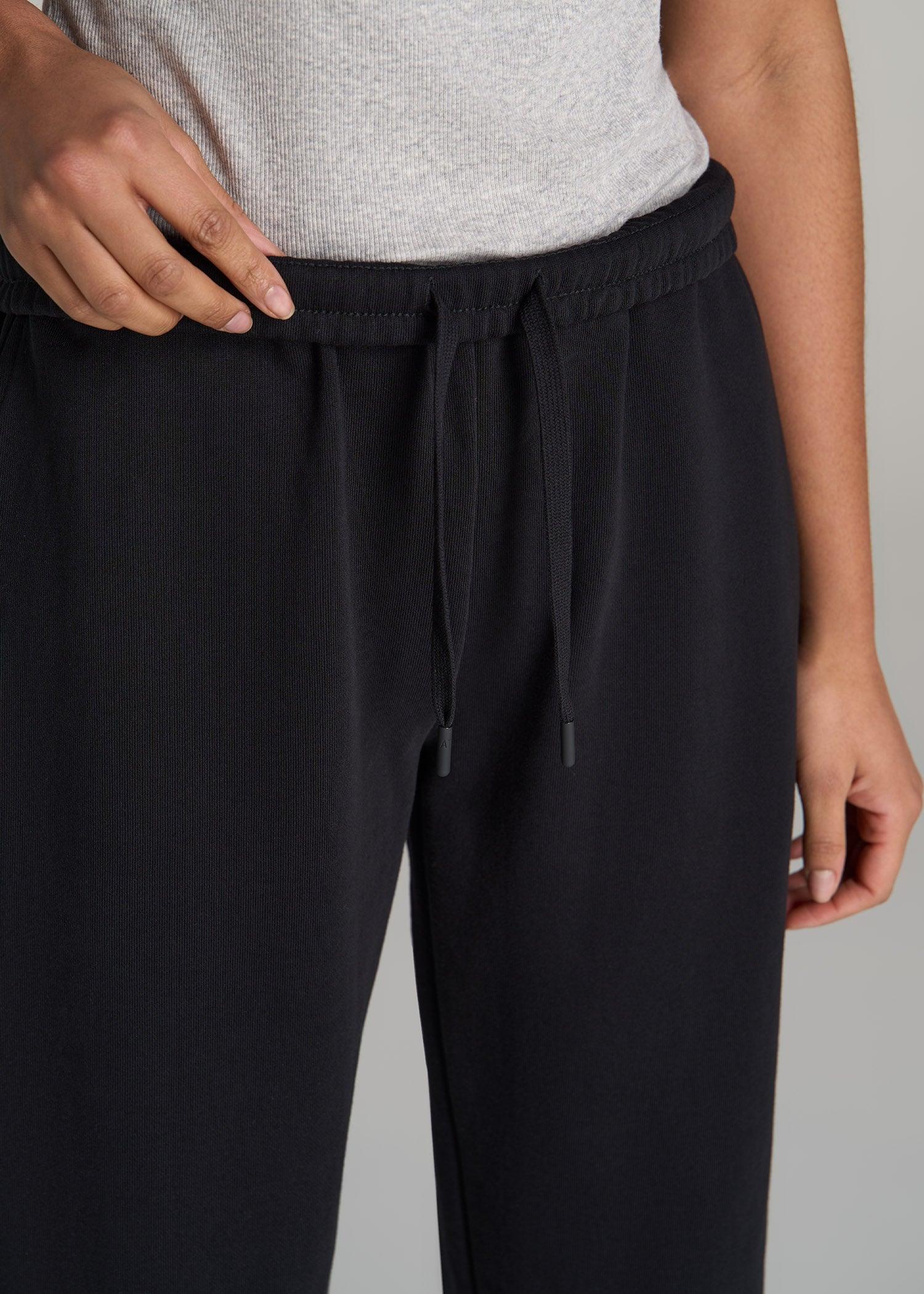 Wearever Oversized French Terry Joggers for Tall Women in Black Female Product Image