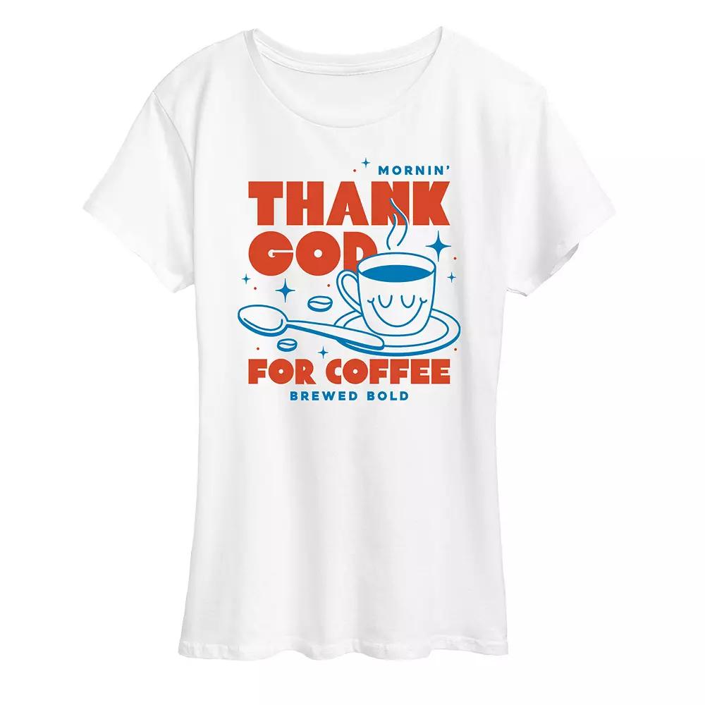 Women's Thank God for Coffee Graphic Tee,  Product Image