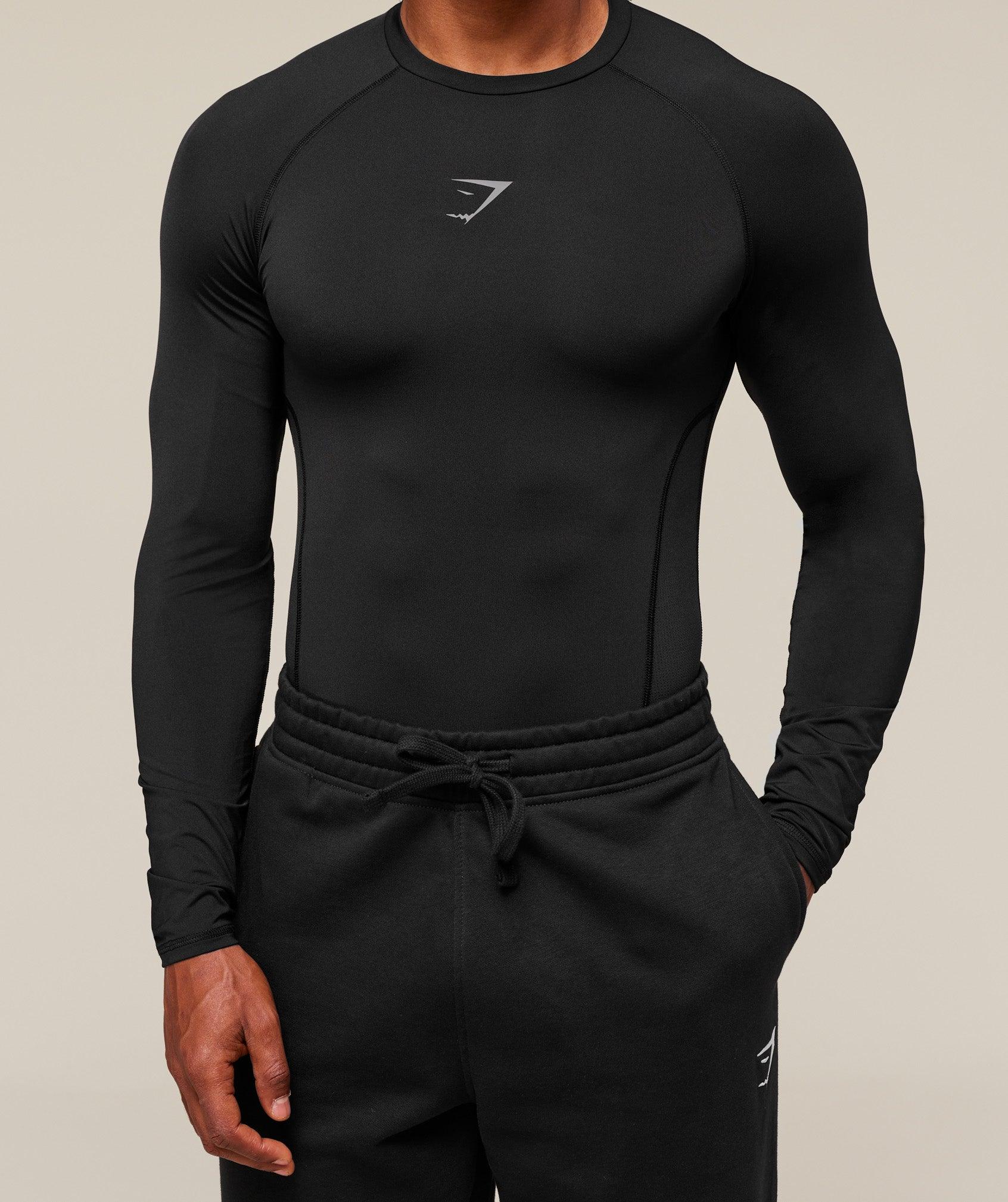 Gymshark Element Baselayer Long Sleeve T-Shirt - Black Male Product Image