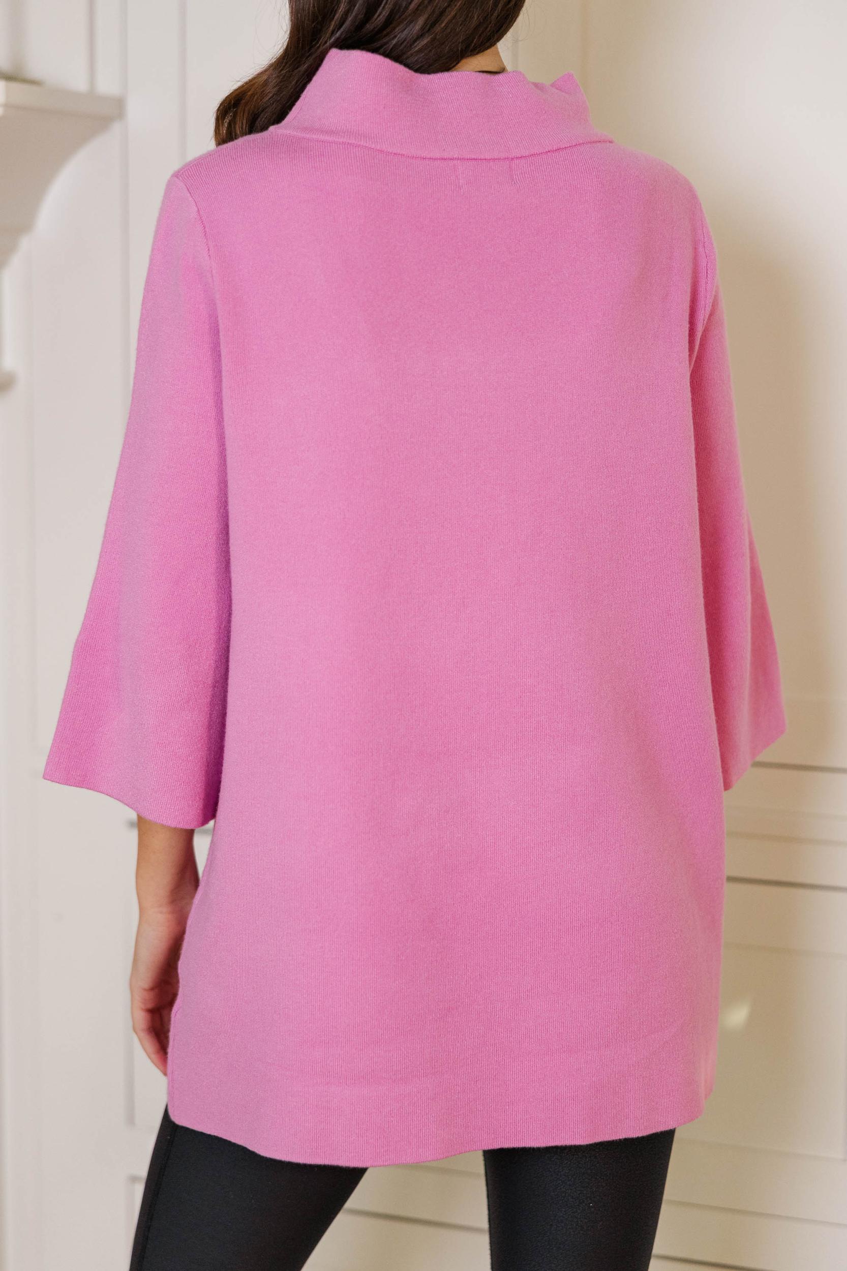 With Ease Pink Mock Neck Sweater Tunic Female Product Image