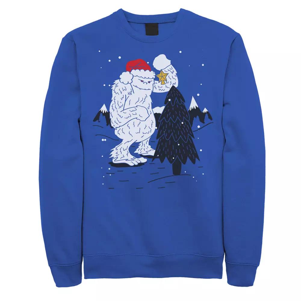 Men's Yeti Christmas Tree Star Ornament Snow Sweatshirt,  Product Image