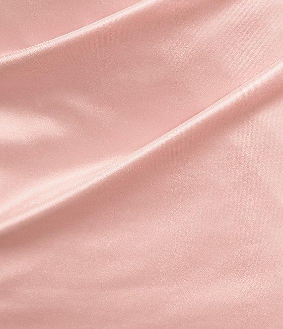 Honey and Rosie Square Neck Faux Wrap Satin Dress Product Image