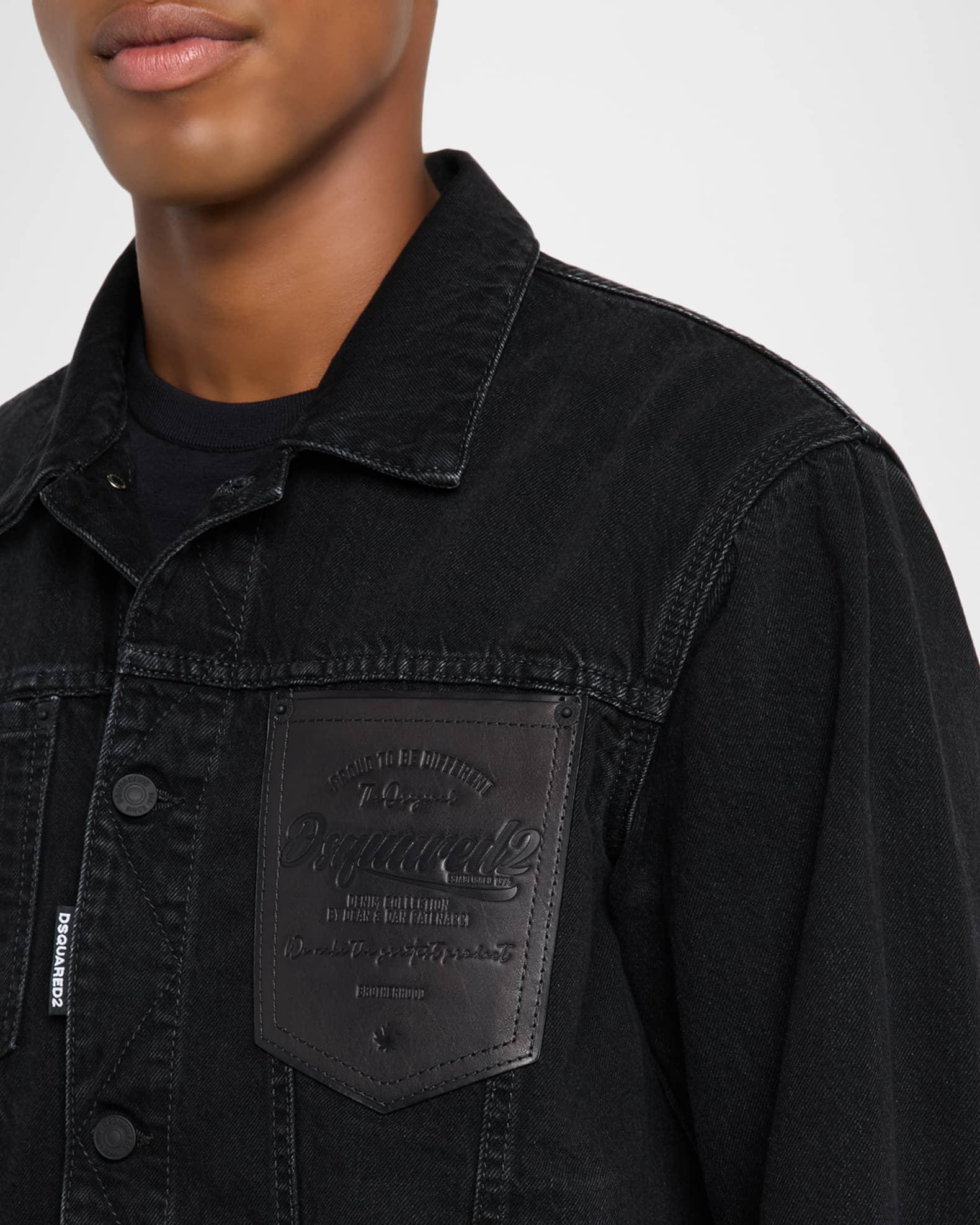 Men's Jean Jacket with Leather Pocket Product Image