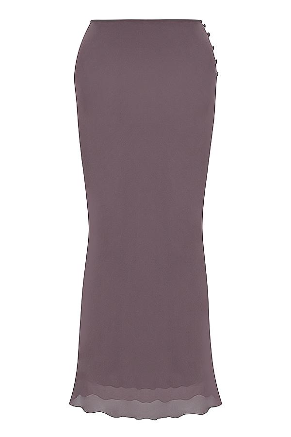 Dyana  dark mauve bias cut maxi skirt - sale Product Image