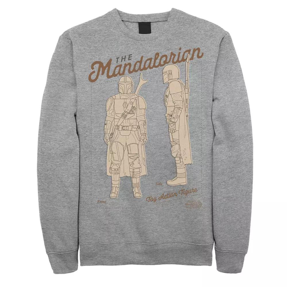 Men's Star Wars The Mandalorian Toy Sweatshirt, Size: XL, Athletic Grey Product Image
