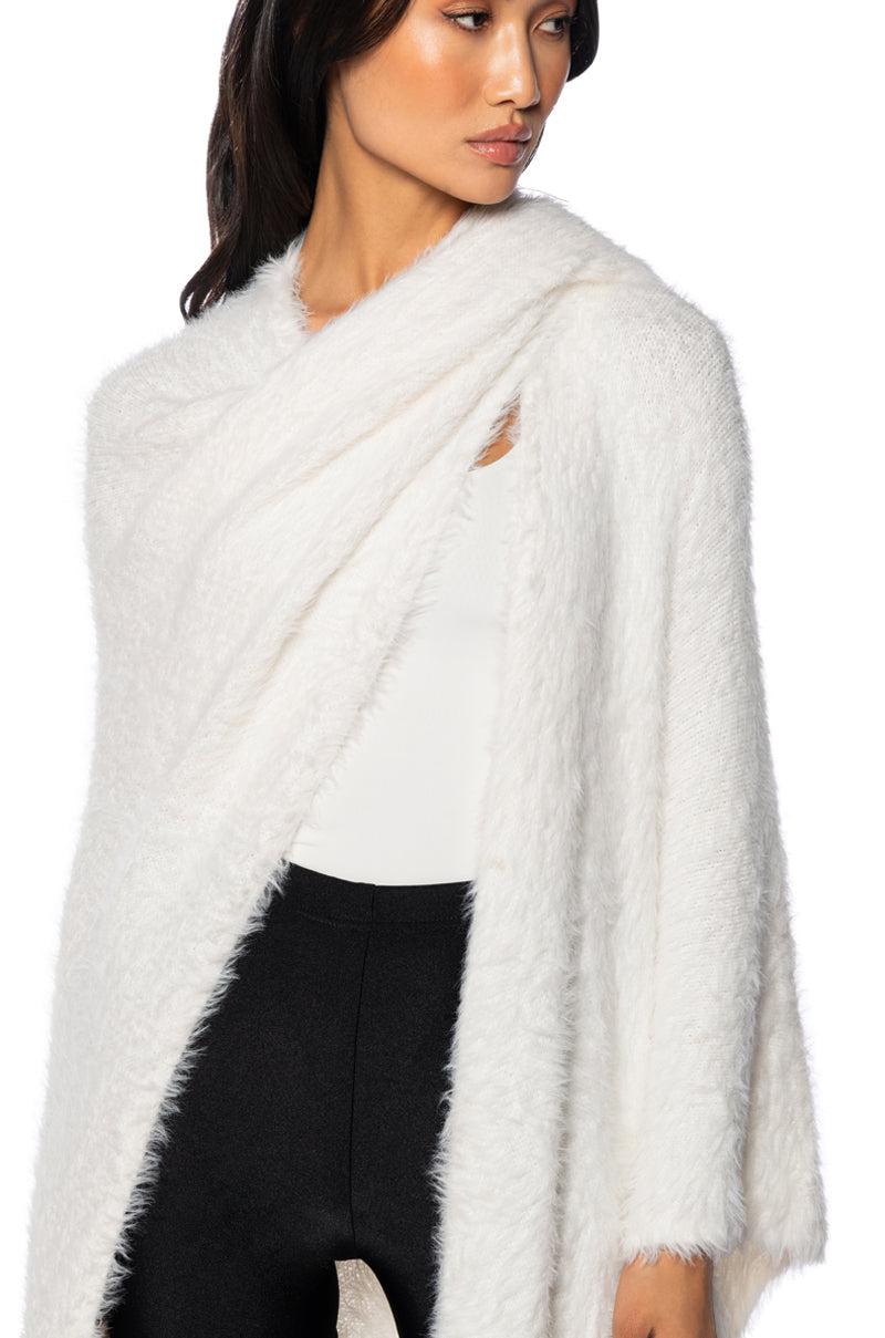 COZY TAPE KNIT PONCHO Product Image