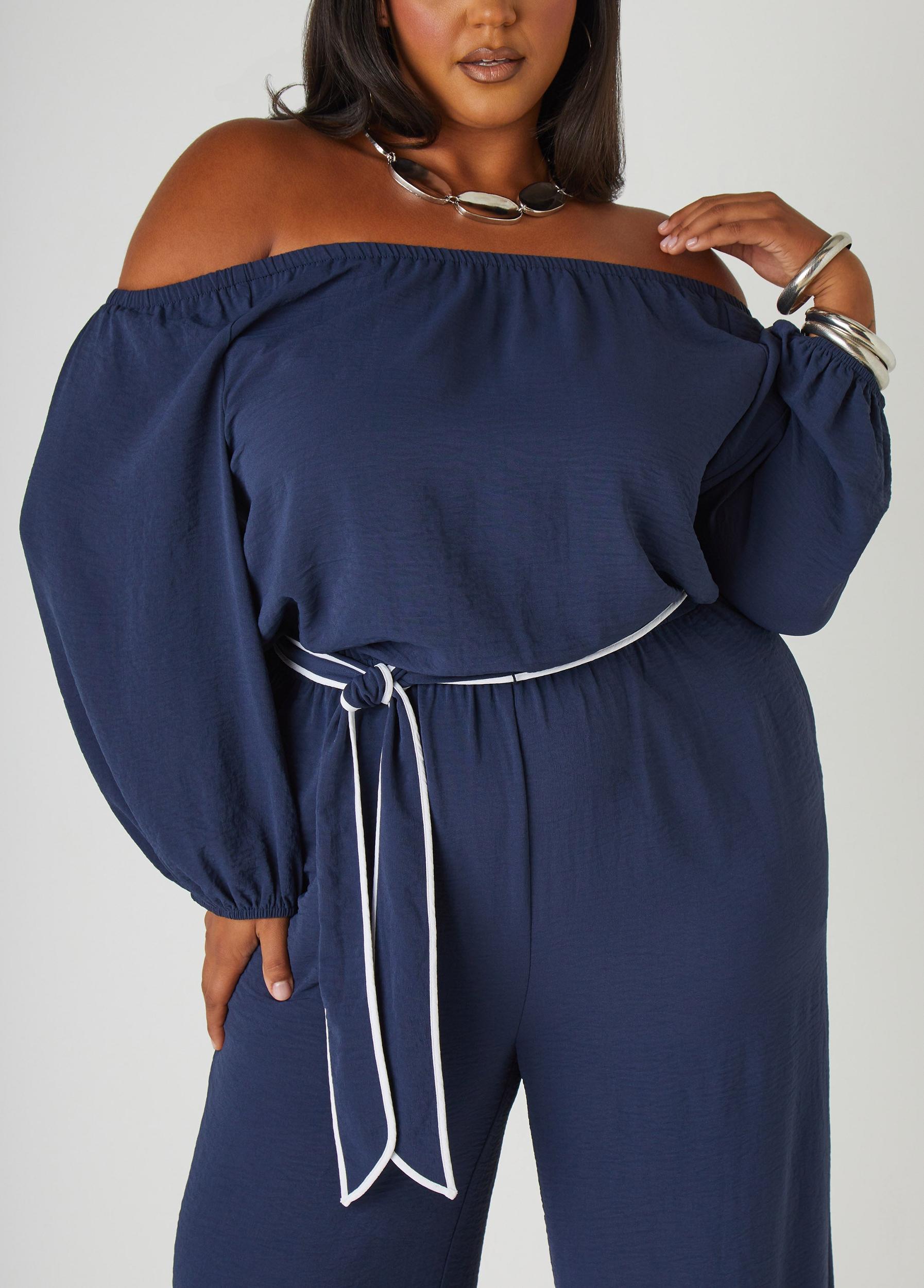 Belted Off The Shoulder Jumpsuit Product Image