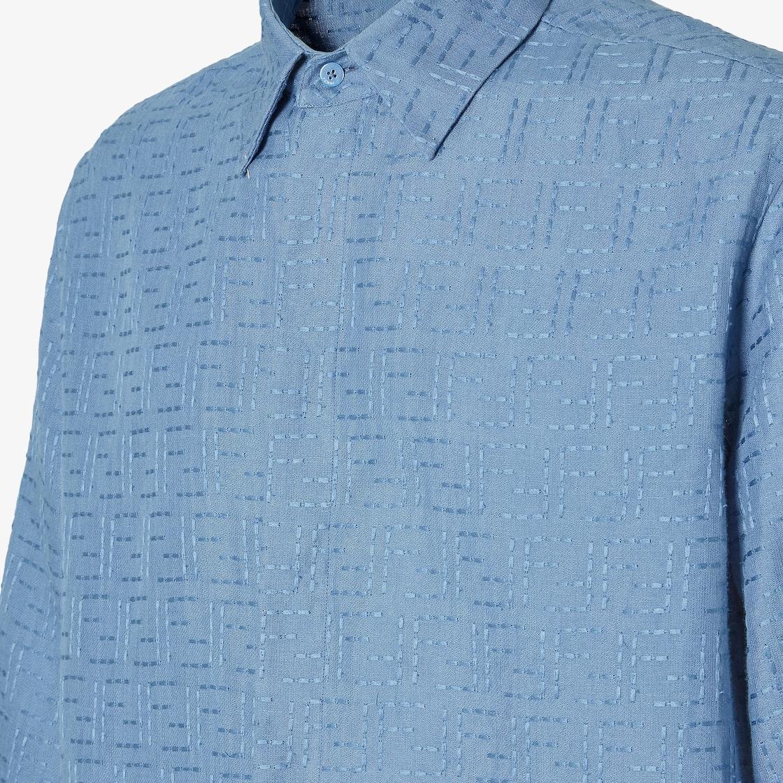 ShirtLight blue linen FF Jacquard shirt Product Image