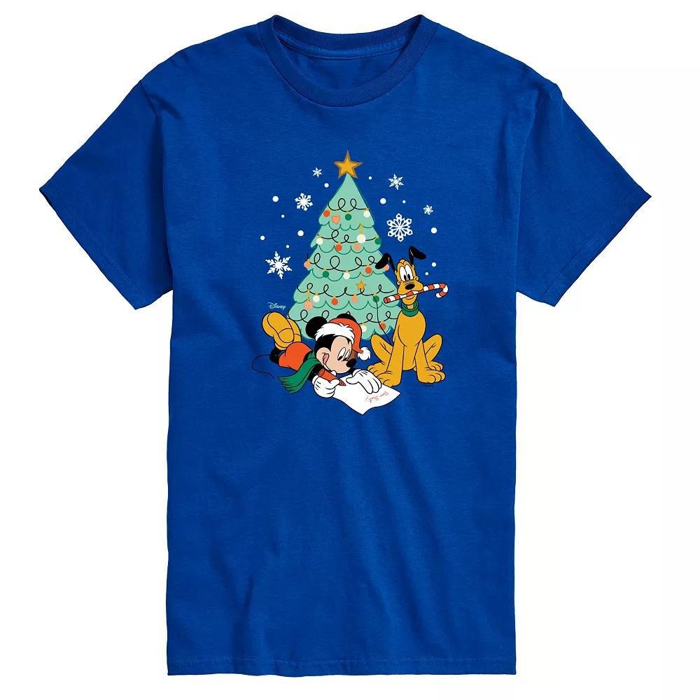 Disney's Mickey Mouse & Pluto Big & Tall Christmas Tree Graphic Tee, Men's,  Product Image