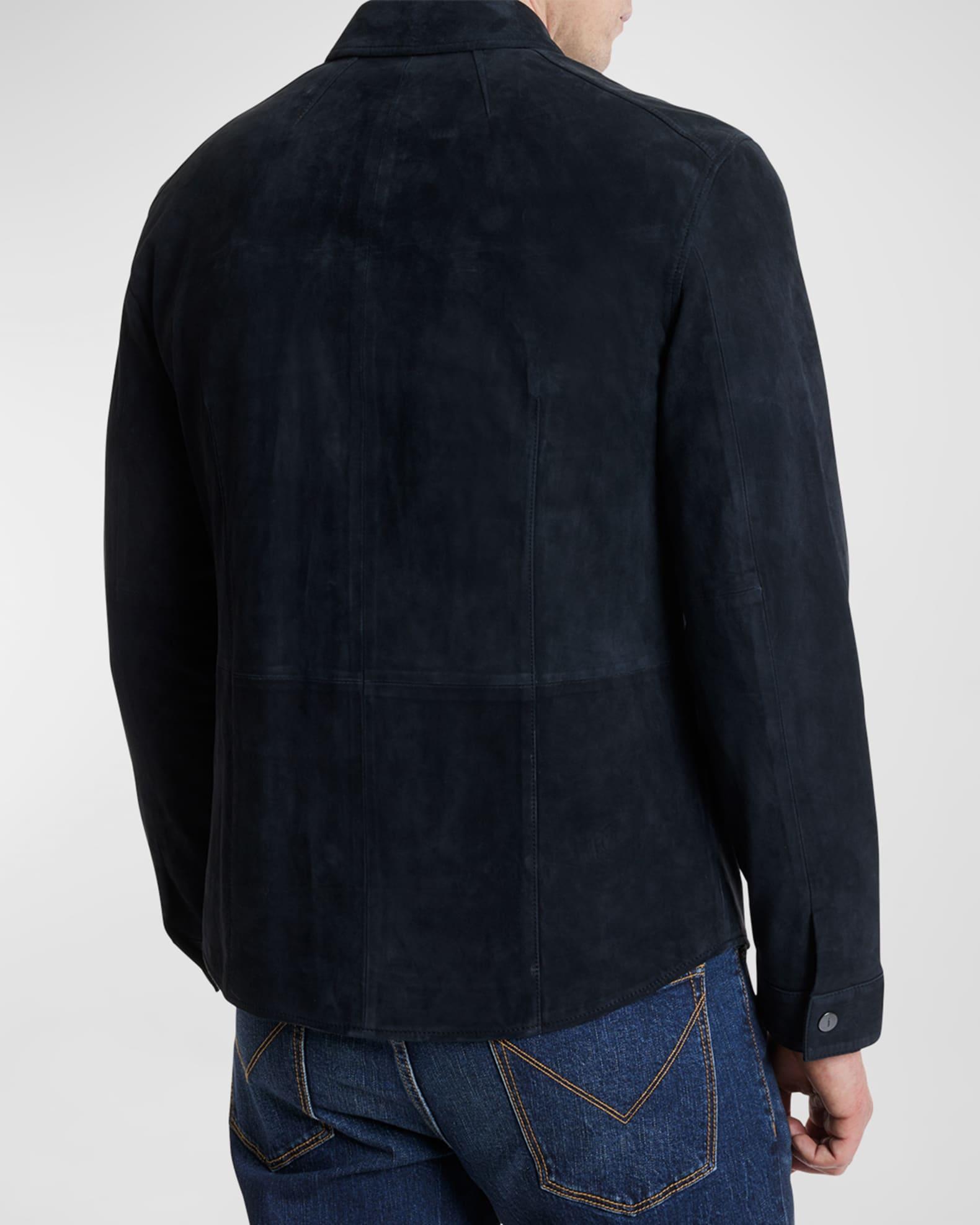 Men's Suede Snap-Front Overshirt Product Image
