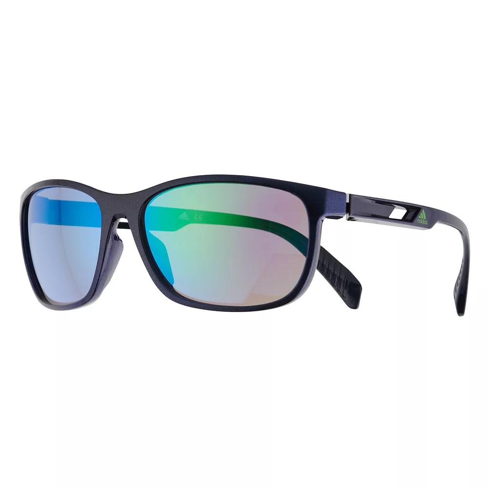 Men's adidas Soft Round Sport Frame Mirrored Sunglasses, Blue Product Image