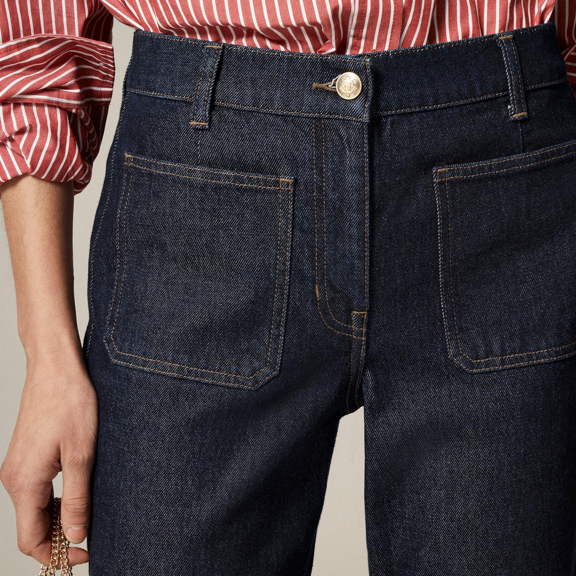 High-rise kickout jean with sailor pockets Product Image