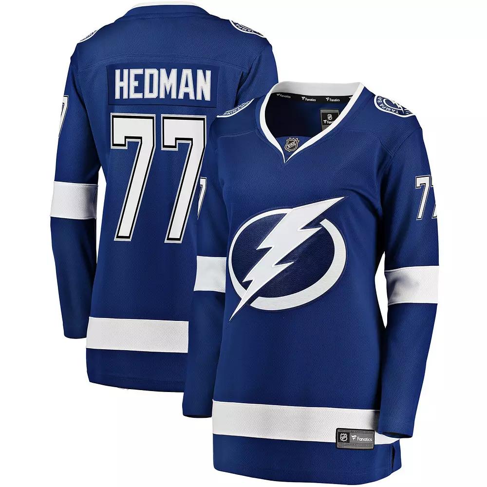 Women's Fanatics Branded Victor Hedman Blue Tampa Bay Lightning Premier Breakaway Player Jersey, Size: XL, Lgh Blue Product Image