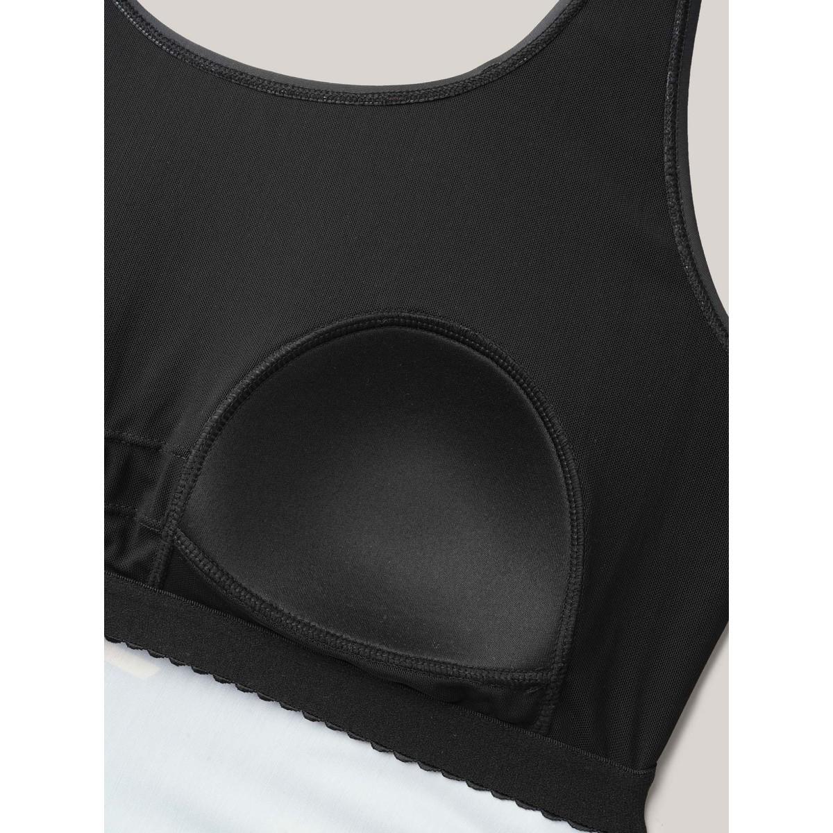 Plus Size Island Print Ruched Swim Top Women's Swimwear Black Resort Gathered High stretch Bodycon U-neck Curve Swim Tops BloomChic 30/6X Product Image