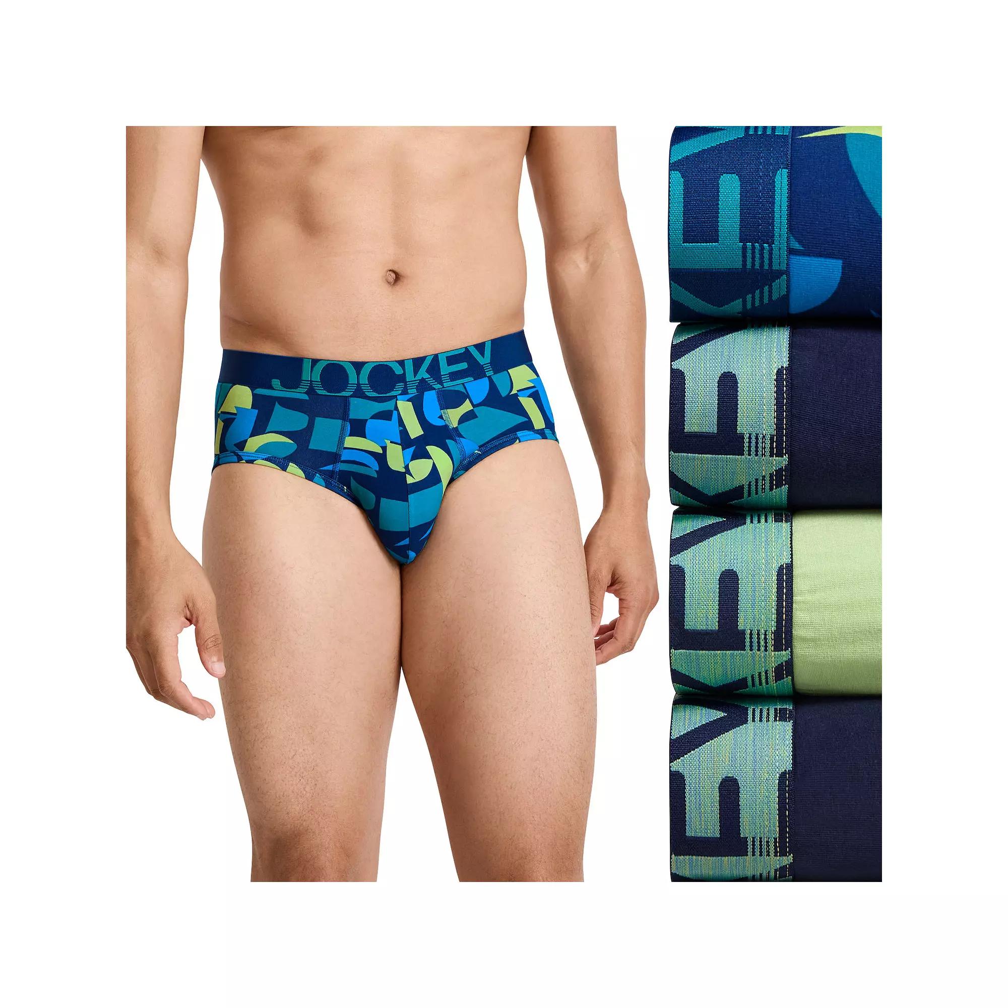 Men's Jockey 4-Pack ActiveStretch™ Briefs, Size: Small, Spearmint Team Product Image
