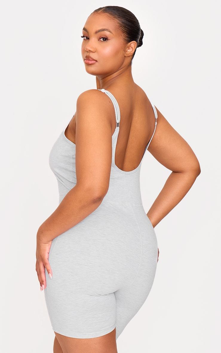 Ash Grey Sculpt Low Back Strappy Unitard Product Image