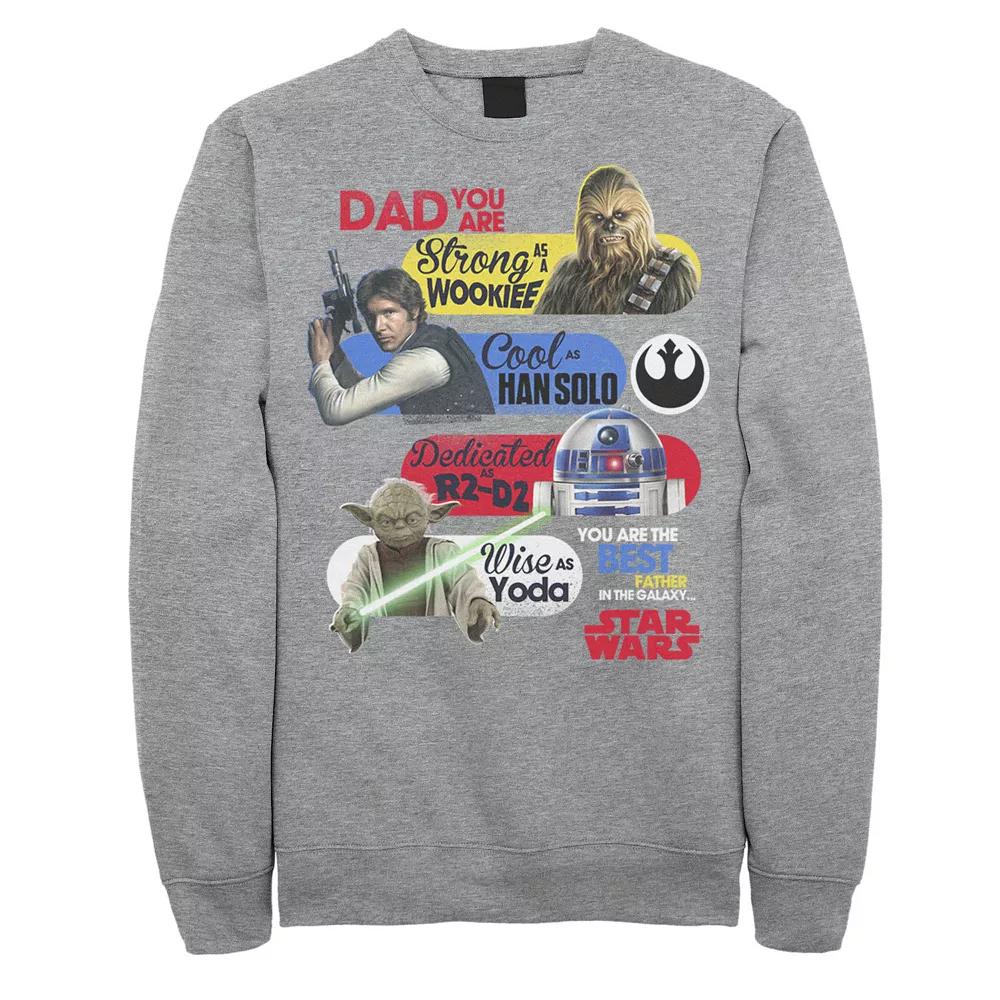 Men's Star Wars Best Father In The Galaxy Fleece Top, Size: Medium, Athletic Grey Product Image