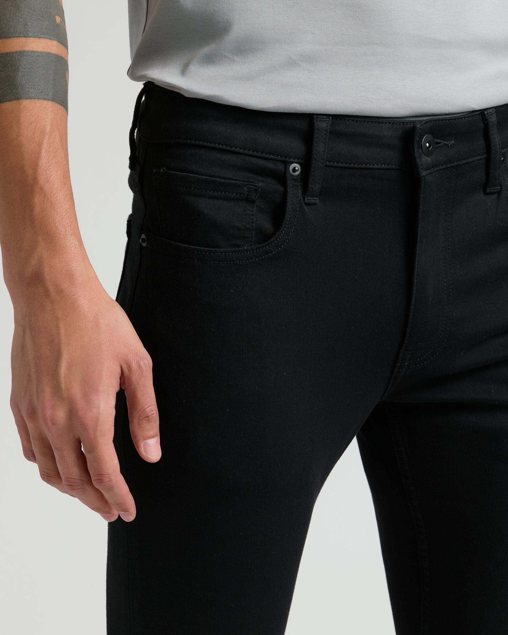 Black Wash Straight Comfort Stretch Jeans Product Image