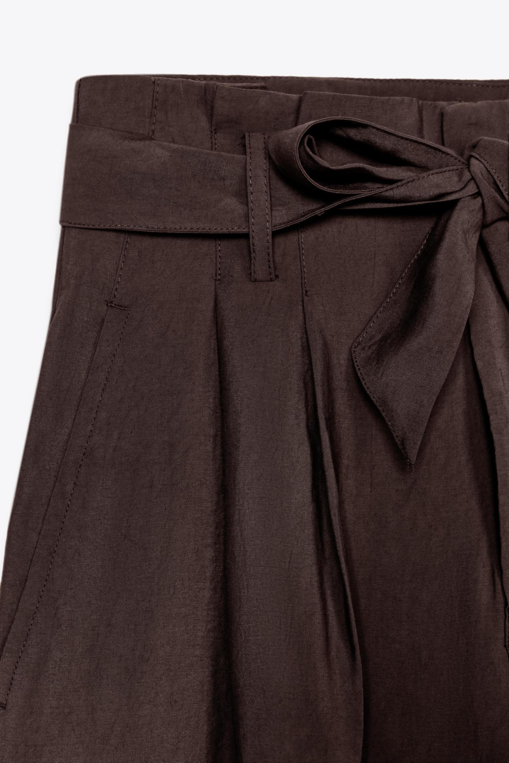 WIDE LEG BELTED PANTS Product Image