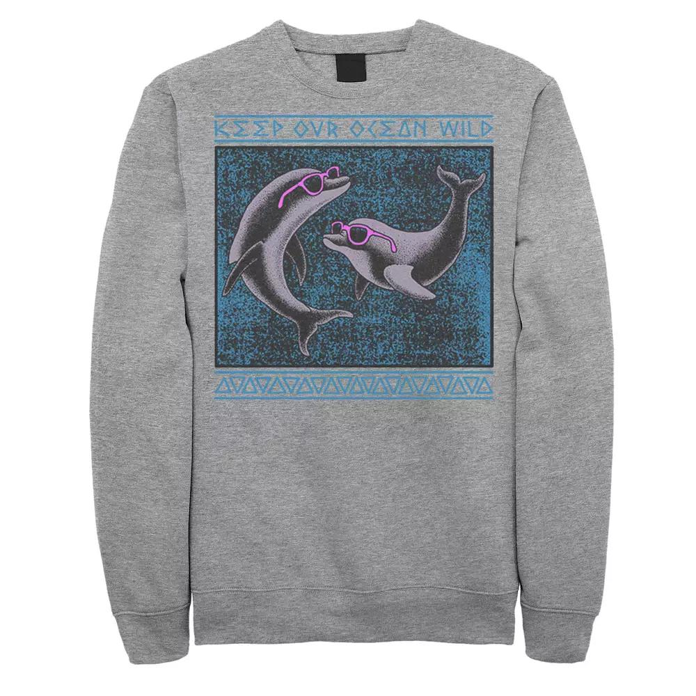 Men's Keep Our Ocean Wild Dolphin Portrait Fleece,  Product Image