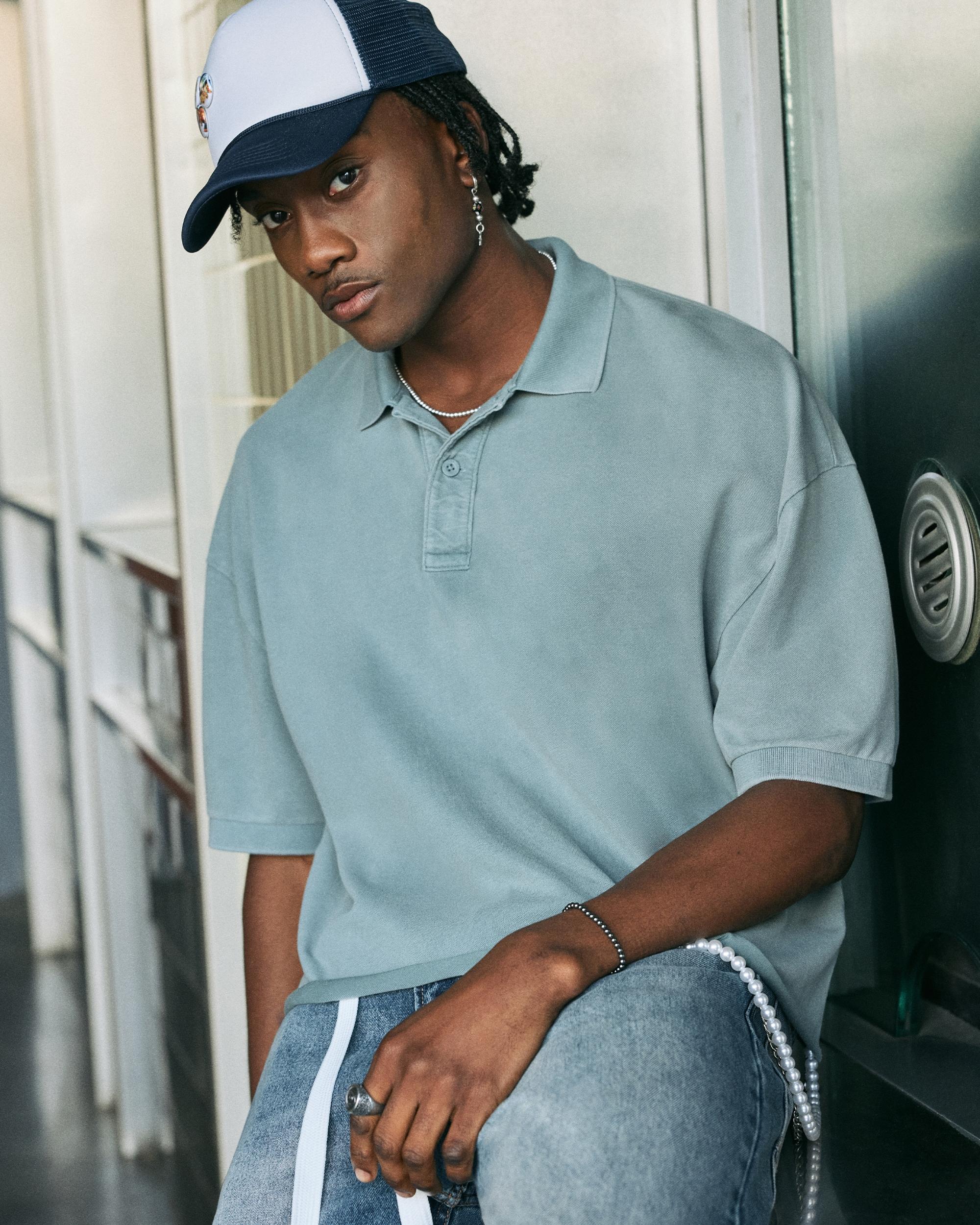 Boxy Crop Polo Product Image