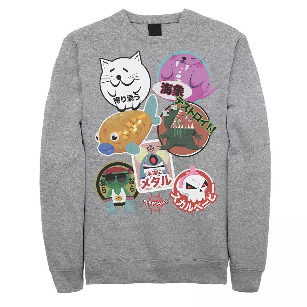 Men's Marvel Spider-Man Spiderverse Peni Stickers Graphic Fleece Pullover,  Product Image