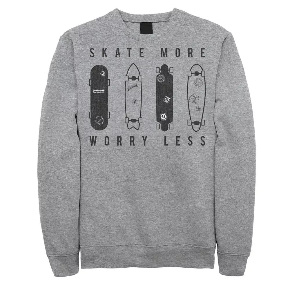 Men's Skate More Worry Less Skateboard Lineup Sketch Sweatshirt,  Product Image